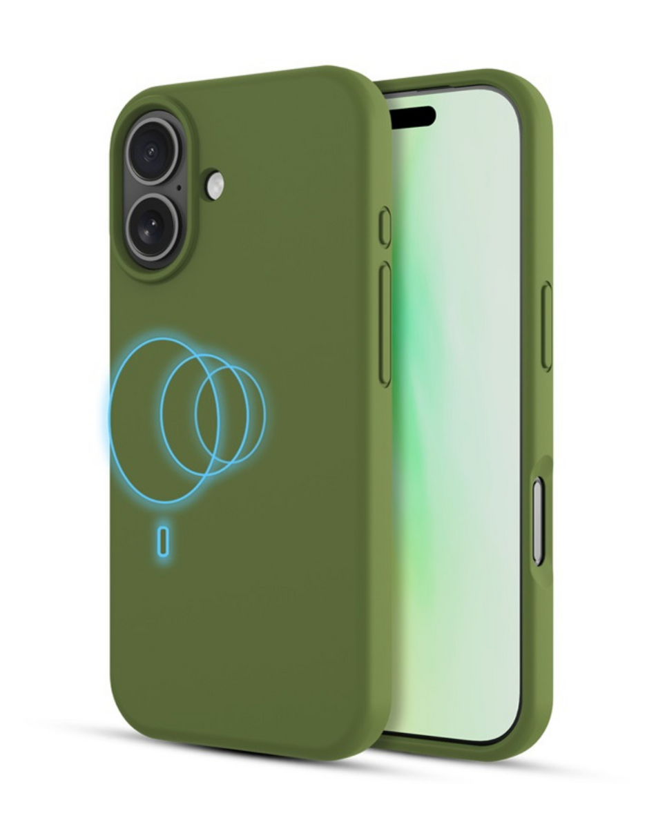 Silicone MagSafe iPhone 17 Case - Moss Green