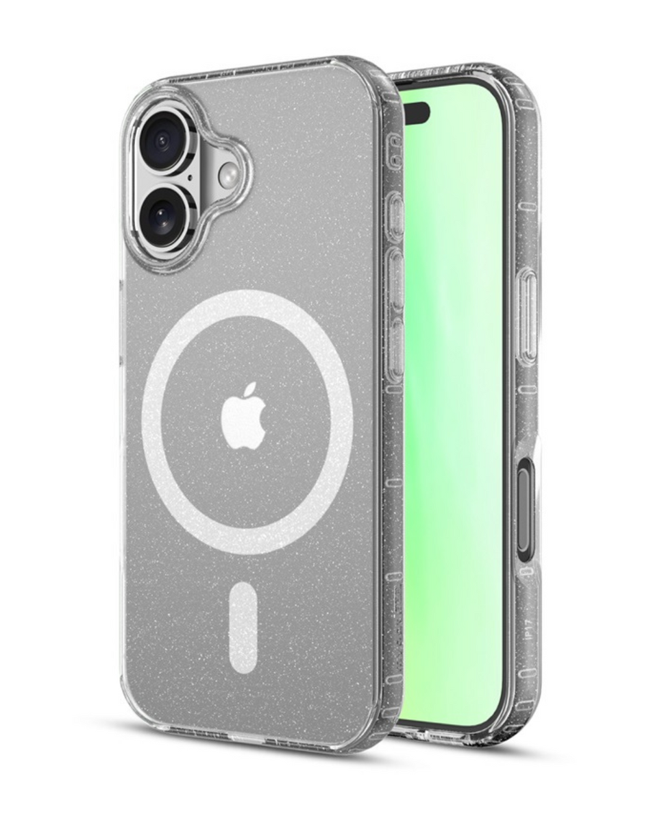 Silicone MagSafe iPhone 17 Case - Clear Glitter